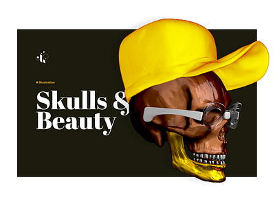Skulls & Beauty 3d 3d art 3d illustration branding design design illustration logo
