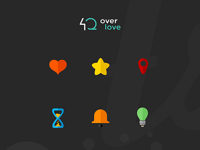 40 overlove components icons template ui uikit vector