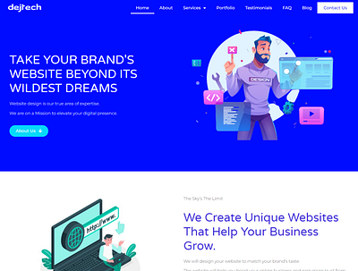 Dejtech Designs Agency Website adobe xd branding design elementor website figma graphic design logo ui web design wordpress