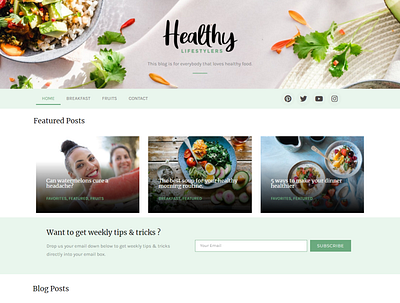 Healthy Blog Website adobe xd blog design elementor elementor website figma ui wordpress wordpress blog wordpress website