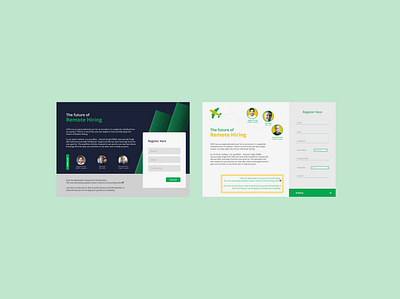 Webinar Landing Page with form branding graphic design illustration typography