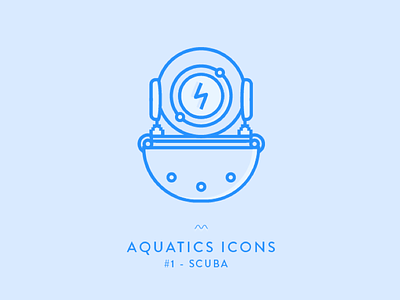AQUATICS ICONS - #1- Scuba aqua icon outlines picto scuba