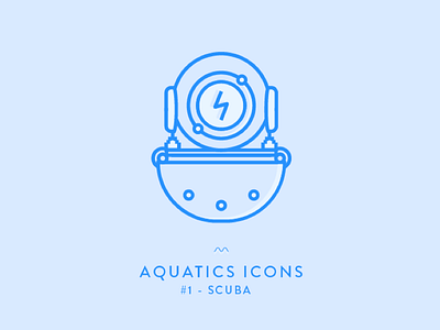 AQUATICS ICONS - #1- Scuba aqua icon outlines picto scuba