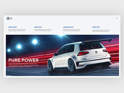 VW Golf GTI car design landing landingpage ui uiux ux uxui web webdesign