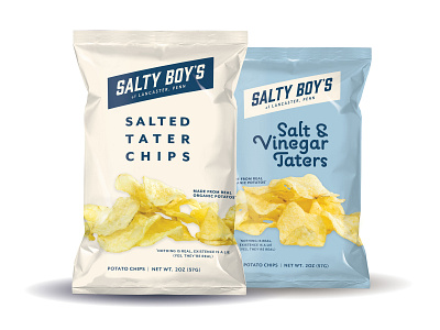 Salty Boy's Tater Chips design graphic design lancaster logo packaging packaging design photography potato potato chips
