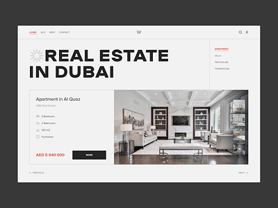 Real Estate in Dubai - Website apartment building buy property design interior property real estate rent property ui ux villa