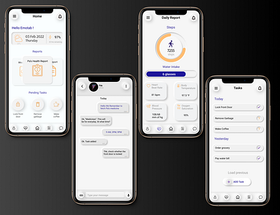 Neumorphism screens for daily tracking app figma mobile screen neumorphism ui