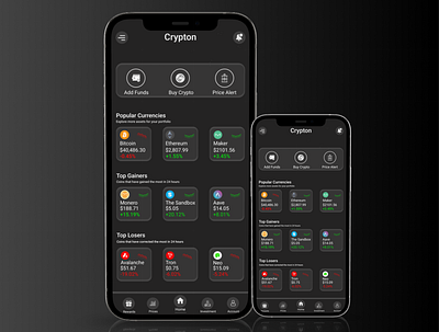 Crypto App UI Home Screen Concept crypto design figma mobile screen ui