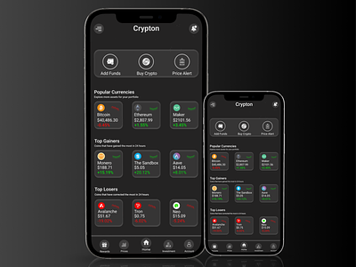 Crypto App UI Home Screen Concept