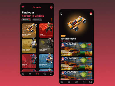 Live Streaming App design figma gaming mockup platform streaming ui