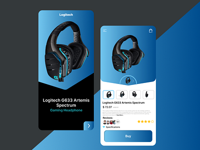 Logitech UI Store App Concept design figma gaming headphone logiteh mockup ui