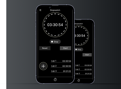 Stopwatch Timer App UI design figma mobile screen ui