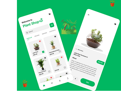 Plant E-commerce Store figma mobile screen mockup ui