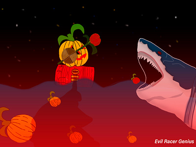 Shark vs Pumpkin art ben cartoon design fight graphic design motion graphics photoshop pumpkin pumpkin ben shark