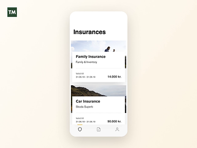 Expand Insurance Card animation app clean design insurance insurance app interaction interactiondesign ios minimalistic mobile navigation product tm