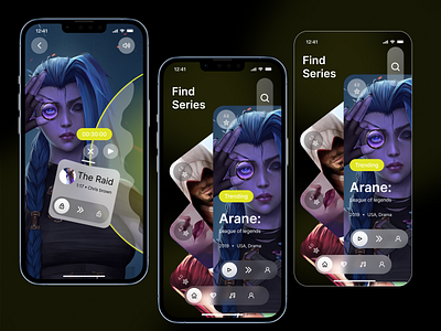 Video and music streaming app app design graphic design illustration ui ux