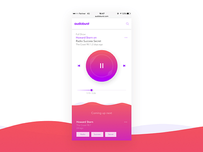 Audioburst audio visualization color design graphic ui ux