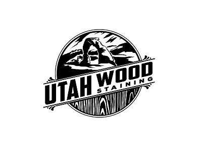 Utah wood art artwoork design illustration logo project utah vintage wood