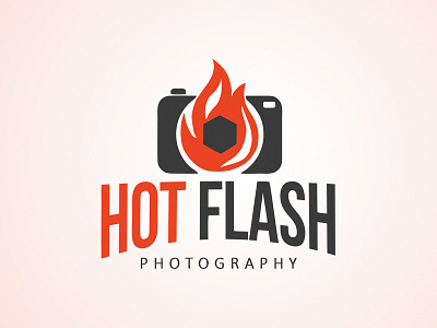 HOT FLASH logo design camera fire flash hot photography