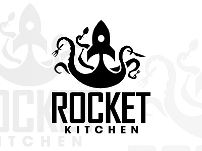 Rocket Kitchen logo design art design food illustration kitchen logo project rocket vector
