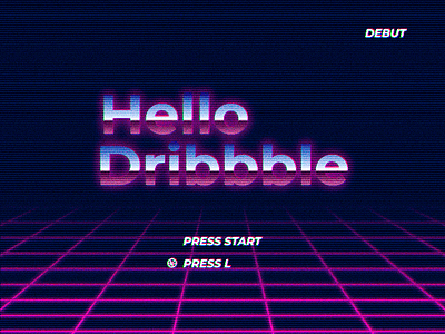 Hello Dribbble!!! debut old retro typography videogame