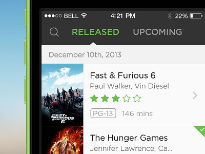 Movie App - Released view