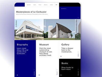 Le Corbusier site concept concept figma landing page typography ui ux