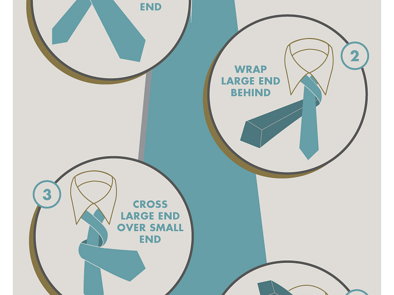 How To Tie A Tie Infographic by Lisa M. Dalton on Dribbble