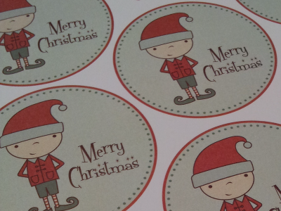 Christmas Gift Tags Printable Sheet christmas cute download elf free gift tag green happy red illustration lisa m. dalton