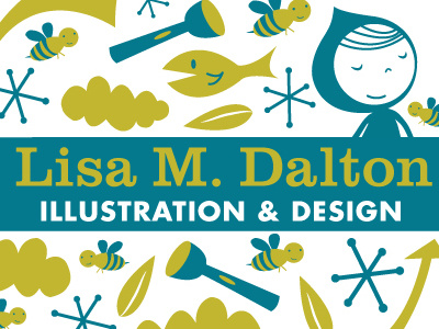 Lisa M. Dalton Logo blue branding cute green happy lisa m. dalton logo
