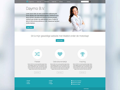 Demo site blurred columns flat icons landing page website