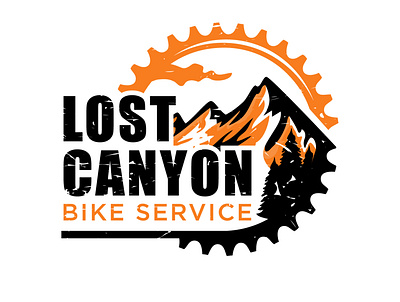 Lost Canyon Bike Service bike branding design graphic design illustration logo mountain service vector