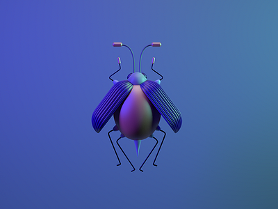 Beetle 3d beetle color design insect model purple