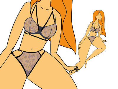 Woman illustration lingerie vector woman