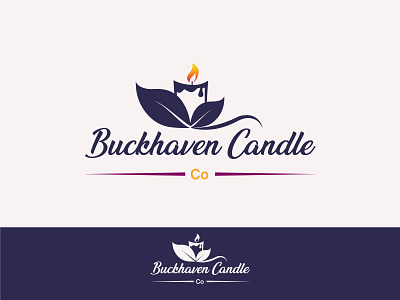 Buckhaven Candle Logo Design branding candle candle logo creative logo leaf leaf candle logo logo minimalist logo modern logo playful