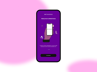 MetaVerse App Welcome page design. dailyui design experience figma graphic design meta minimal ui uidesign userexperience ux welcomepage