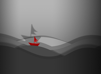 A Boat in the Sea design illustration vector