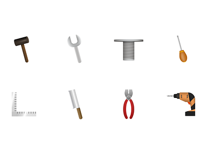 Tool icons 1 (Realistic) design icon vector