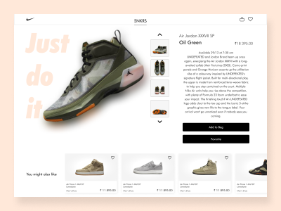 Nike shoe landing page