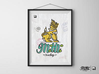 Burma Teashop branding illustration line m design mockup modify poster tea traditional vintage