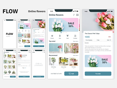 Flowers shop IOS app app design flower flower logo flowers flowershop ios ios 12 ios 5 iphone 10 logo mobile app online shop shop shop app shop design ui ux