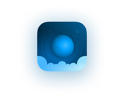 IOS icon space | moon blue design flat flat design flat 2.0 icon icon design illustration ios logo moon moonlight moons moonshine space ui vector