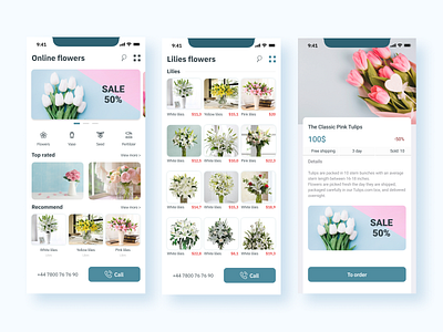 Flowers application | IOS app design flower flowers mobile mobile app mobile app design mobile design mobile ui shop shopping app ui ux