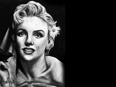 Marilyn Monroe charcoal drawing marilyn monroe portrait