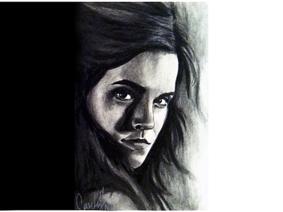 Hermione Granger charcoal drawing emma watson hermione granger portrait