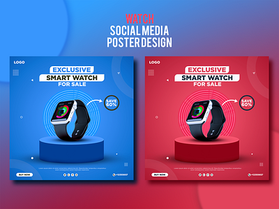 Watch social media ads banner design. ad banner business watch ad banner design design graphic design