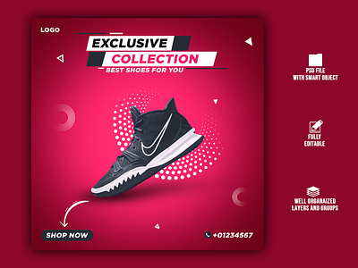 Shoes social media ads banner design. ad banner branding design graphic design media social