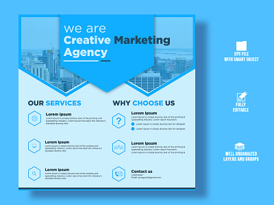 Creative marketing agency social media post design. ad banner branding design graphic design media social