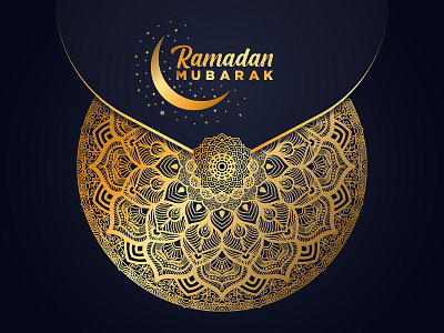 Ramadan greeting card with mandala background. background design mandal