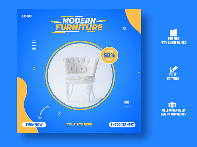 Furniture/Chair social media post design.